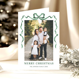 Tarjeta Festiva 5 Navidades verdes de la festividad de la foto abr