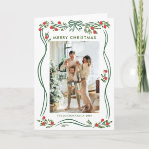 Tarjeta Festiva 5 Navidades verdes del Boho de Festividad Fotográf
