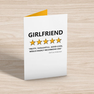 Tarjeta Festiva 5 Star Girlfriend Funny Día de San Valentín