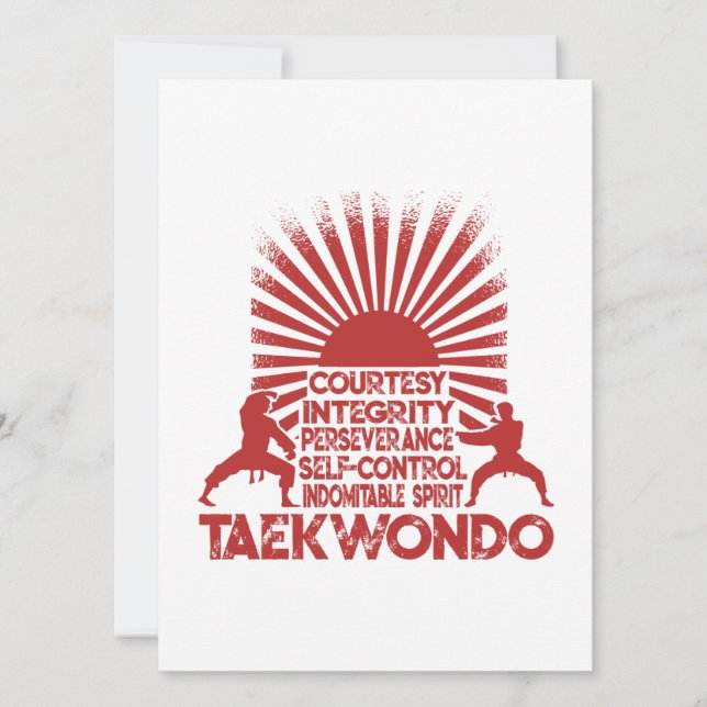 Tarjeta Festiva 5 Tenets De Taekwondo (Anverso)