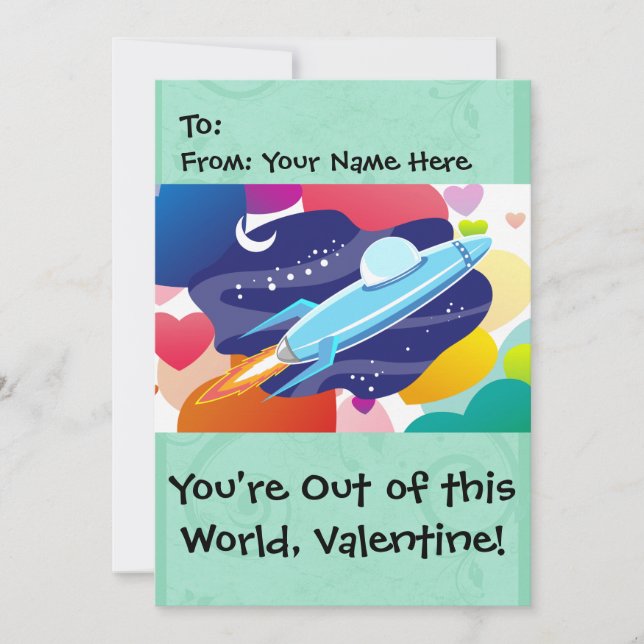 Tarjeta Festiva 5x7 Estás fuera de este Valentín mundial (Anverso)