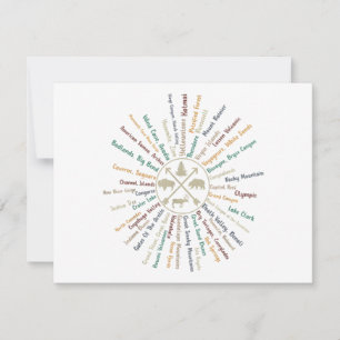 Tarjeta Festiva 63 Parques Nacionales Mapa Regalos Campino Vintage