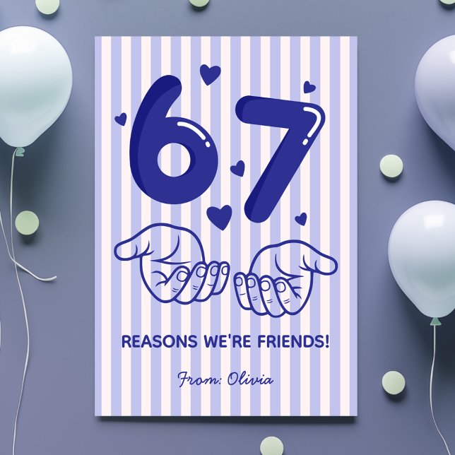 Tarjeta Festiva 67 Reasons We’re Friends! Kids Valentine’s Day (Subido por el creador)