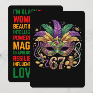 Tarjeta Festiva 67 Six Seven Mardi-Gras Historia Negra 2026