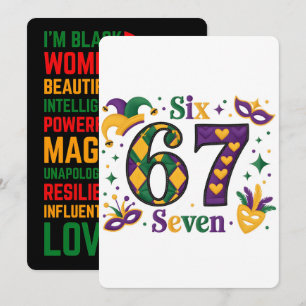 Tarjeta Festiva 67 Six Seven Mardi-Gras Historia Negra 2026