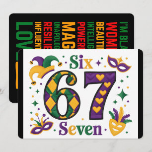 Tarjeta Festiva 67 Six Seven Mardi-Gras Historia Negra 2026
