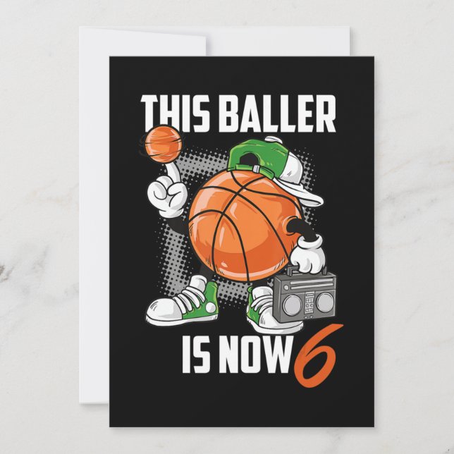 Tarjeta Festiva 6.º jugador de baloncesto de cumpleaños gracioso j (Anverso)