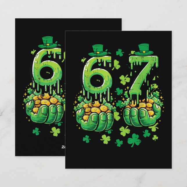 Tarjeta Festiva 6 7 Día de San Patricio (Anverso / Reverso)