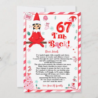 Tarjeta Festiva 6 7 elf arrival letter girl - funny elf letter 67