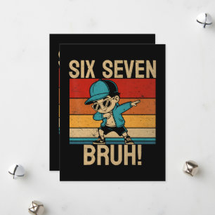 Tarjeta Festiva 6 7 Números Dabbing Seis Siete Hermano