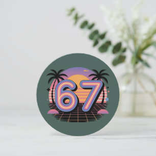 Tarjeta Festiva 6 7 Seis Siete Vaporwave Gen Z Alpha Meme 
