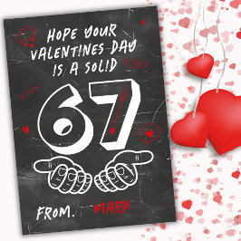 Tarjeta Festiva 6 7 Six Seven Teens Kids School Valentines Day 
