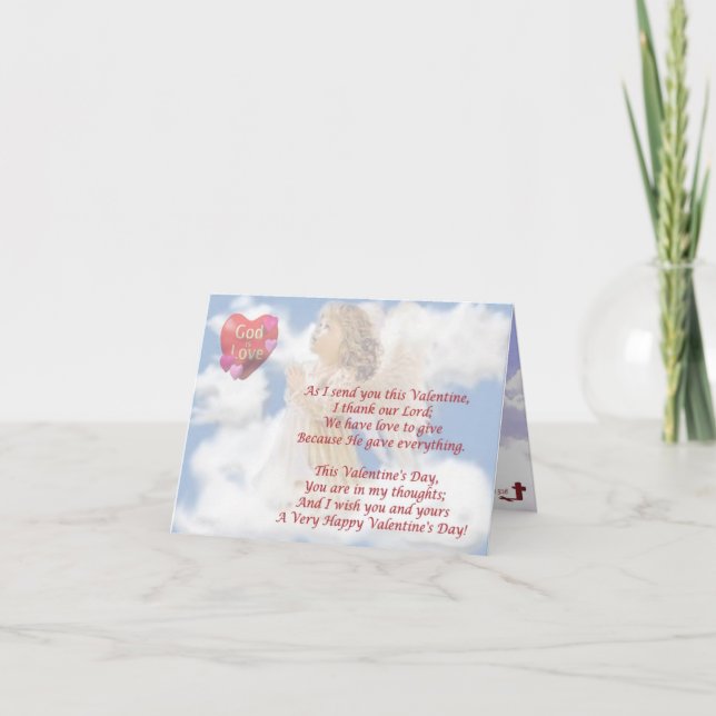 Tarjeta Festiva 6.  Dios es amor - diseño religioso del deseo de (Anverso)