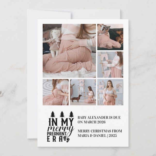 Tarjeta Festiva 6 Foto De Mis Navidades De La Era De Embarazadas (Anverso)