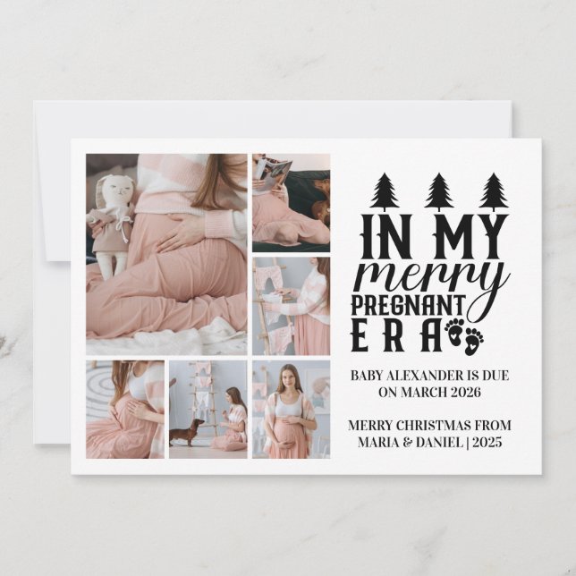 Tarjeta Festiva 6 Foto De Mis Navidades De La Era De Embarazadas (Anverso)