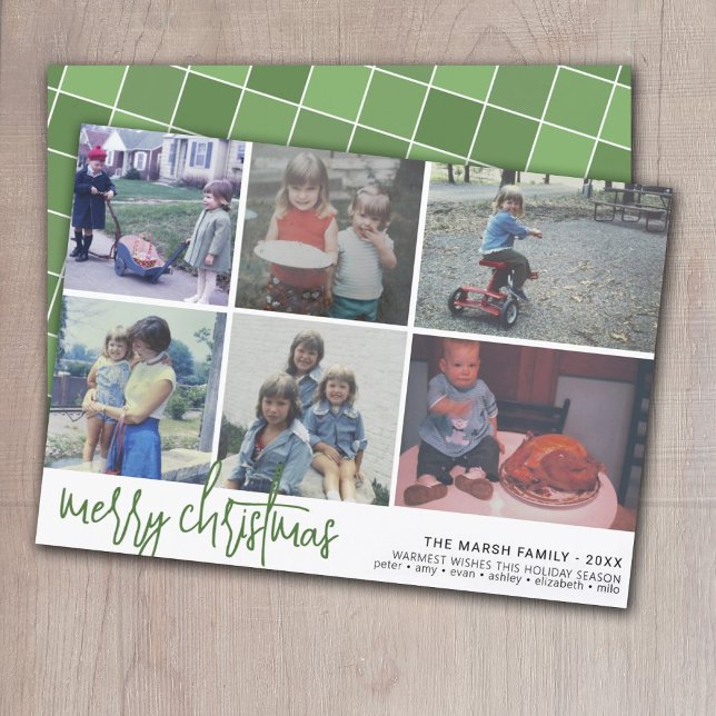 Tarjeta Festiva 6 Foto: Script Merry Christmas - Green Tile (Subido por el creador)