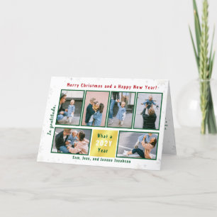 Tarjeta Festiva 6 Fotos Carta Collage Cute Elegante Personalizada