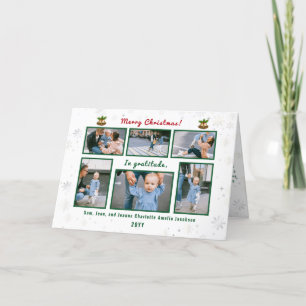 Tarjeta Festiva 6 Fotos Carta Collage Cute Elegante Personalizada