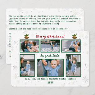 Tarjeta Festiva 6 Fotos Carta Collage Cute Elegante Personalizada