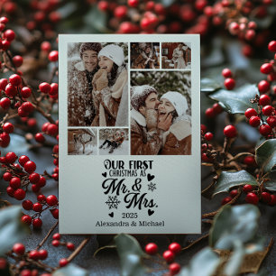 Tarjeta Festiva 6 Navidades de Fotos Copos de Nieve Sr. y Sra.