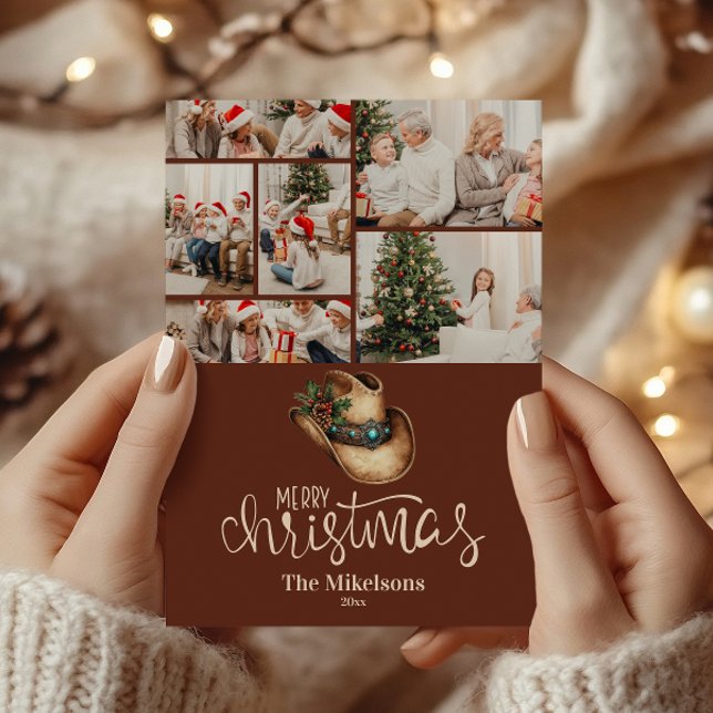 Tarjeta Festiva 6 Navidades Gorras de Cowboy occidentales fotográf (Subido por el creador)