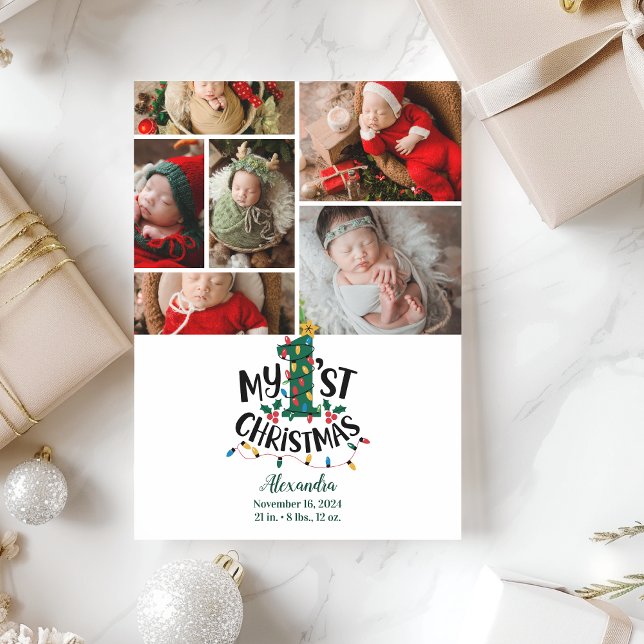 Tarjeta Festiva 6 Photo Christmas Tree Lights First Christmas (Subido por el creador)