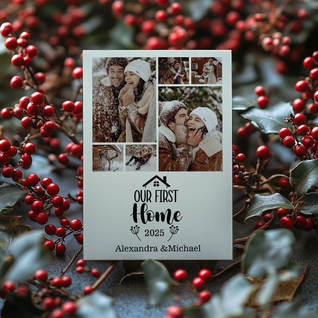 Tarjeta Festiva 6 Photo Minimialist Christmas Our First Home (Subido por el creador)