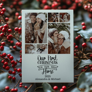 Tarjeta Festiva 6 Primer hogar de Navidades Minimalistas fotográfi