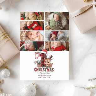 Tarjeta Festiva 7.ª Primeras Navidades De Los Renos Con Fotografía