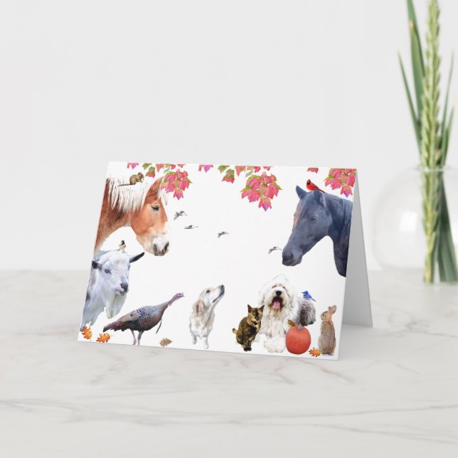 Tarjeta Festiva #7 Disfruten de la abundancia de la tierra: Feliz  (Anverso)