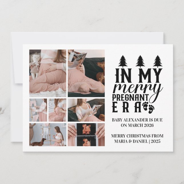 Tarjeta Festiva 7 Foto De Mis Navidades De La Era De Embarazadas (Anverso)