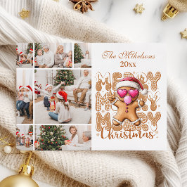 Tarjeta Festiva 7 Foto Pan de Jengibre Navideño Adorable