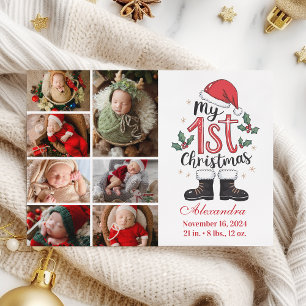 Tarjeta Festiva 7 Navidades de la foto de Santa Bebé