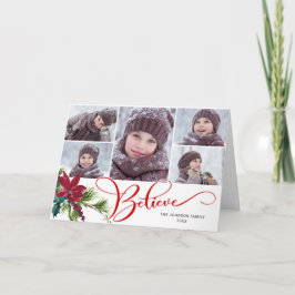 Tarjeta Festiva 7 Navidades de Poinsettia Elegantes