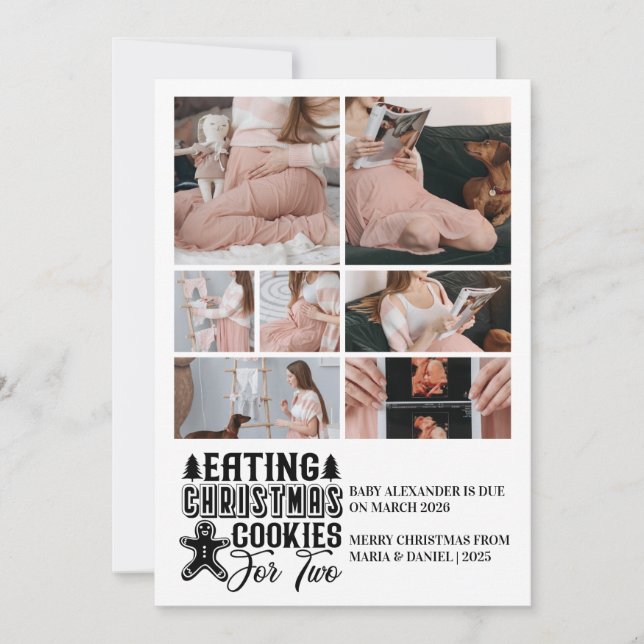 Tarjeta Festiva 7 Photo Christmas Cookies for 2 Pregnancy  (Anverso)