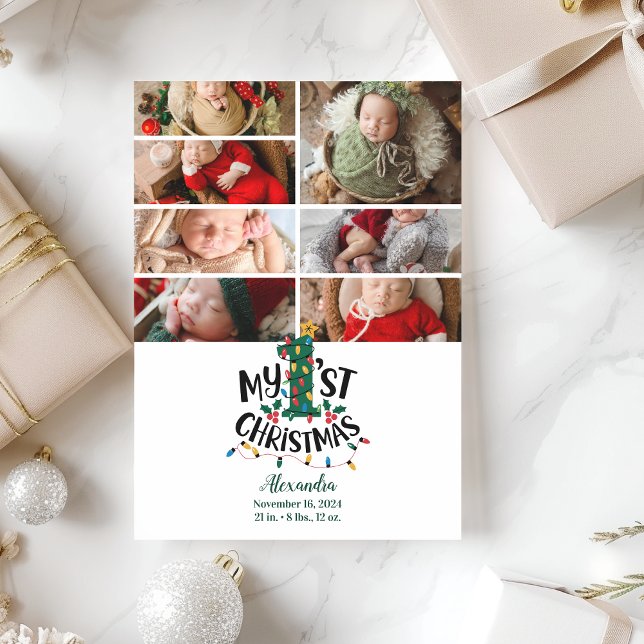 Tarjeta Festiva 7 Photo Christmas Tree Lights First Christmas (Subido por el creador)