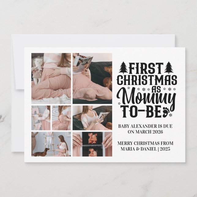 Tarjeta Festiva 7 Photo Mommy to be Christmas Pregnancy  (Anverso)