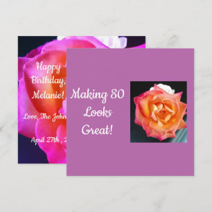 Tarjeta Festiva 80 Cita Humor Una Rosa Foto