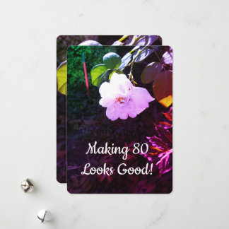 Tarjeta Festiva 80 Cita Una Rosa Frente Parte Trasera Foto