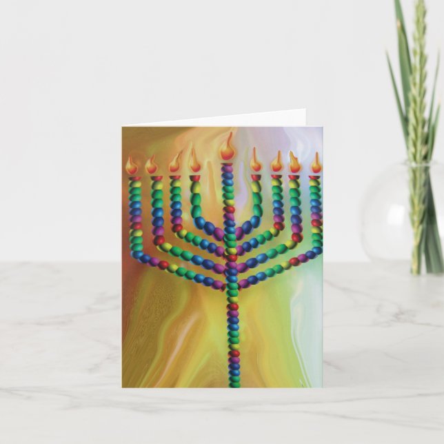 Tarjeta Festiva 8 Días de chanukah (Anverso)