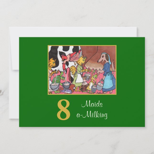 Tarjeta Festiva 8 empleadas domésticas Personalizados Navidades de (Anverso)