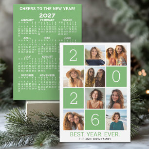 Tarjeta Festiva 8 Foto Bloque de Color Mejor Año Nuestro Mejor Año