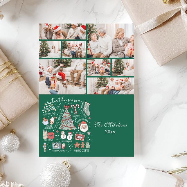 Tarjeta Festiva 8 Foto: Navidades Retro Verde De Temporada (Subido por el creador)