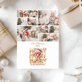 Tarjeta Festiva 8 Foto Pan de Jengibre Navideño Adorable Feliz Nav