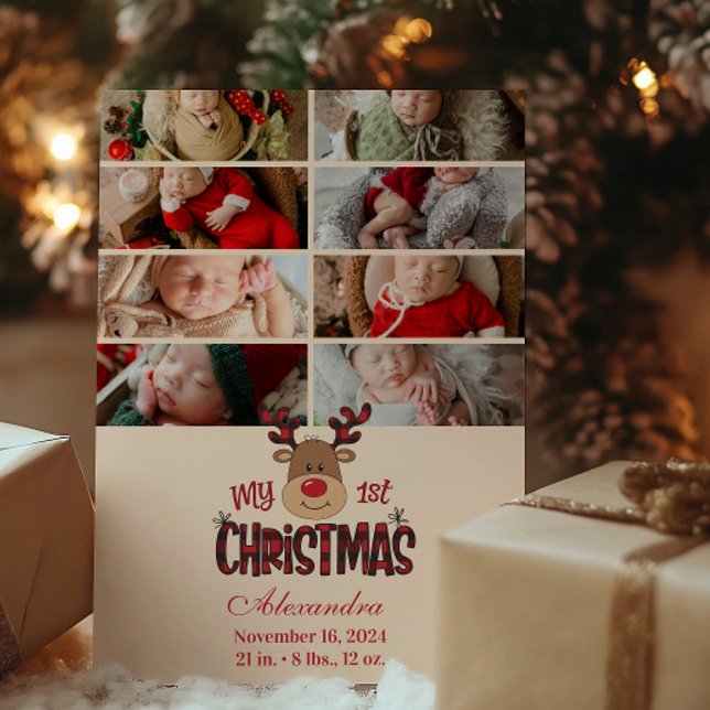 Tarjeta Festiva 8 Fotografías de niños renos colocados en la prime (Subido por el creador)