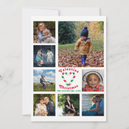 Tarjeta Festiva 8 Navidades ✨ Collage de fotografía familiar
