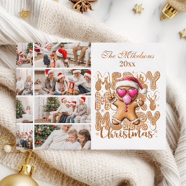 Tarjeta Festiva 8 Navidades de Photo Cute Gingerbread