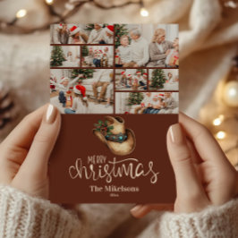 Tarjeta Festiva 8 Navidades Gorras de Cowboy occidentales