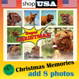 Tarjeta Festiva 8 Navidades Personalizados de fotografía de famili