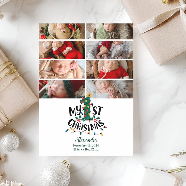 Tarjeta Festiva 8 Photo Christmas Tree Lights First Christmas (Subido por el creador)